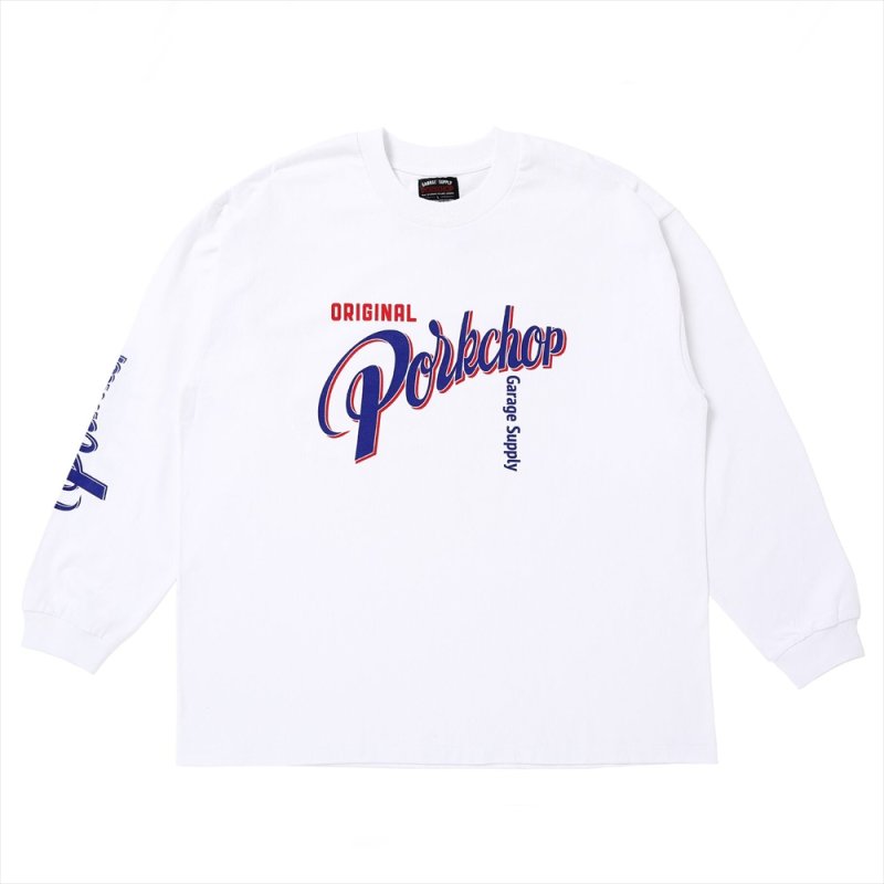 画像1: PORKCHOP/CRS LOGO L/S TEE（WHITE）［プリント長袖T-25春夏］