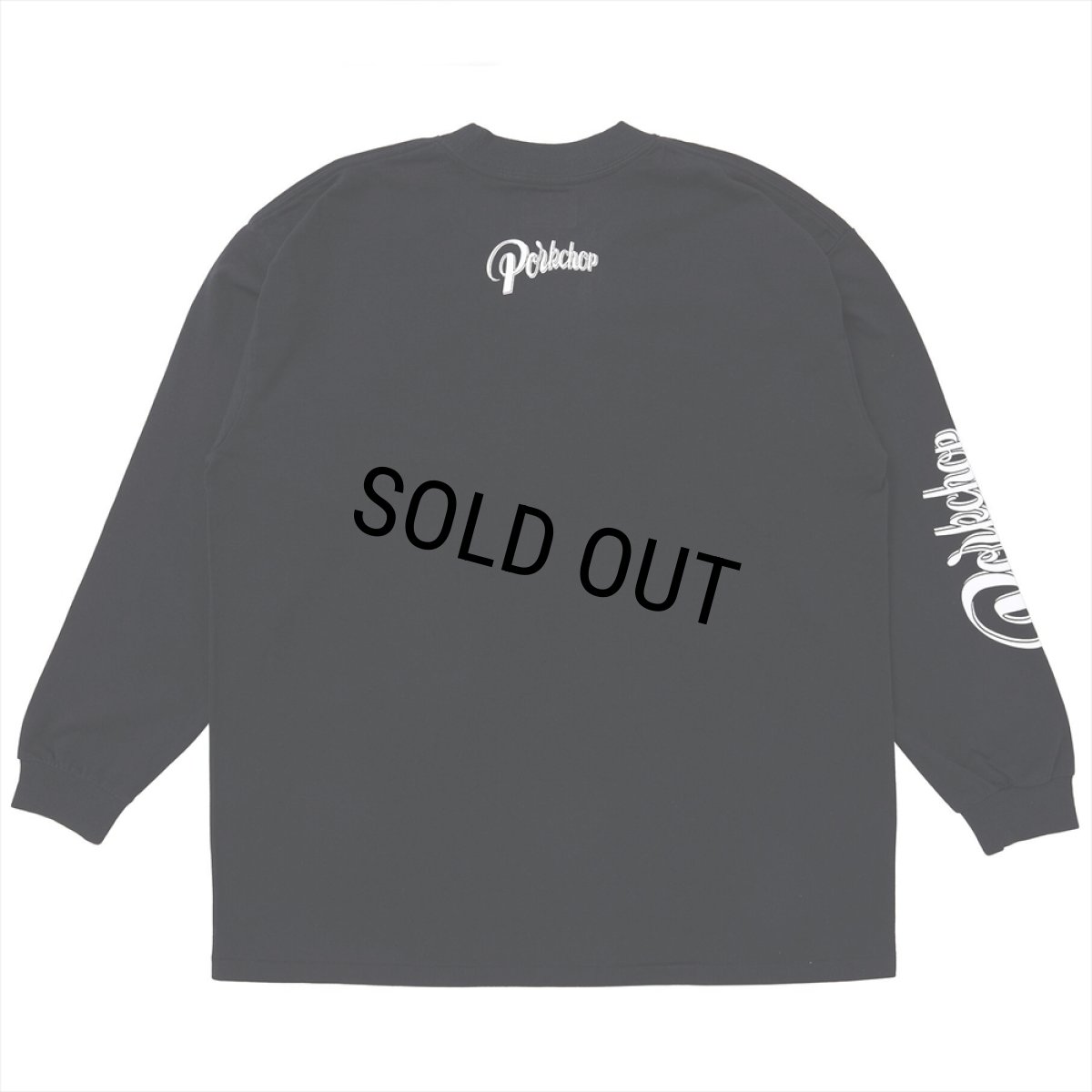 画像2: PORKCHOP/CRS LOGO L/S TEE（BLACK）［プリント長袖T-25春夏］ (2)