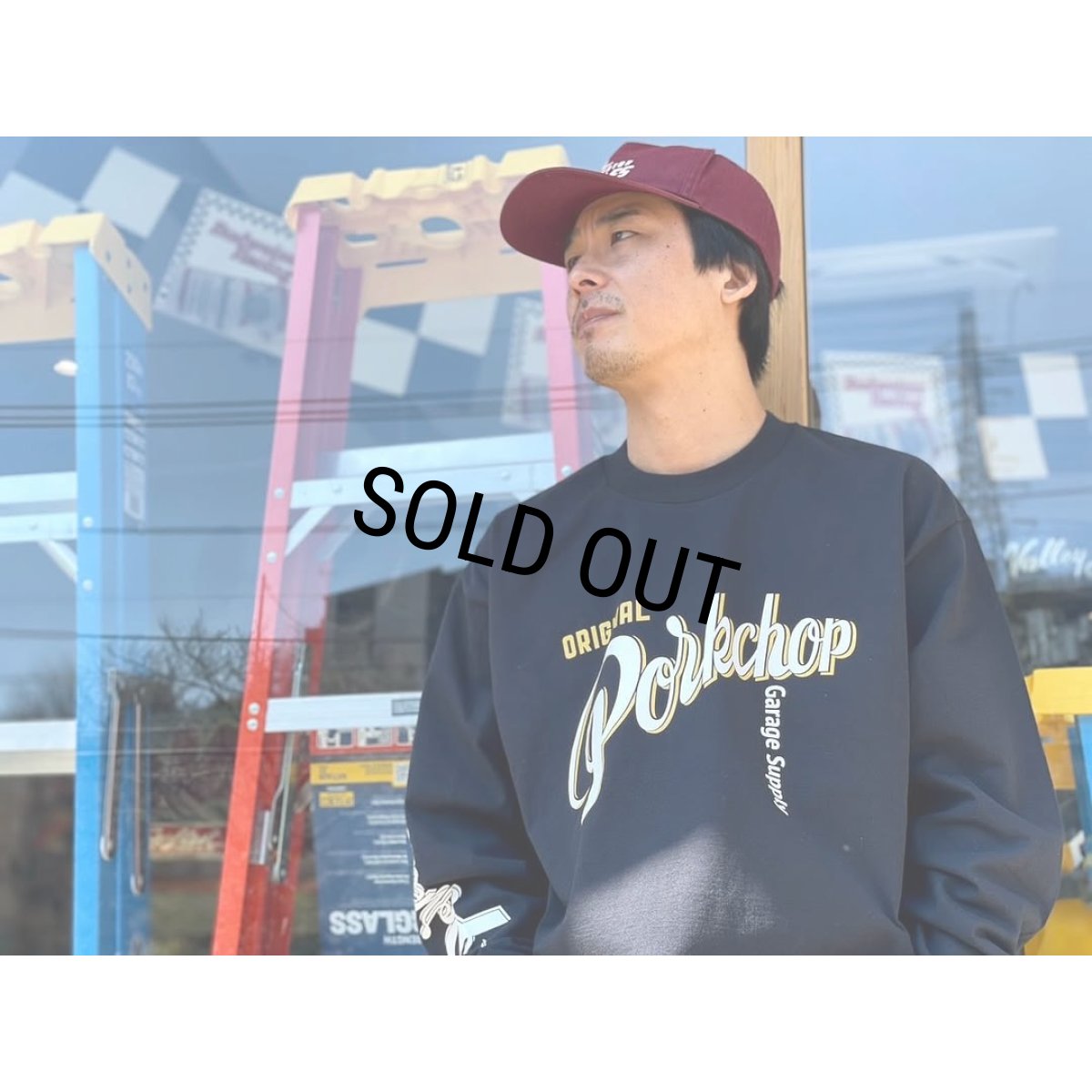 画像5: PORKCHOP/CRS LOGO L/S TEE（BLACK）［プリント長袖T-25春夏］ (5)