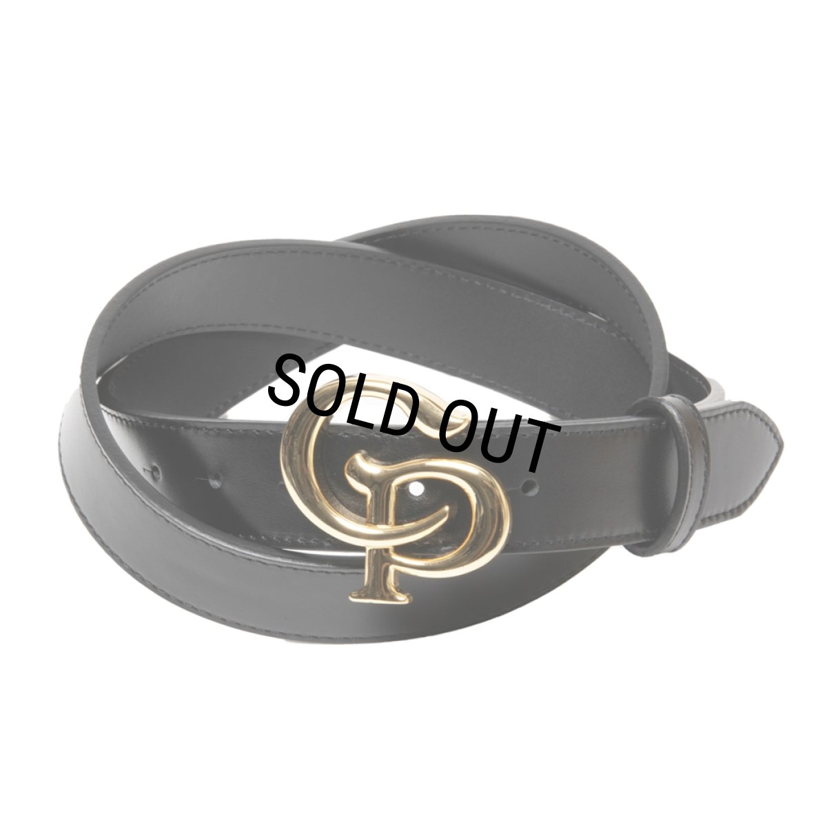 画像1: COOTIE PRODUCTIONS/Symbol Buckle Leather Belt（Gold）［シンボルバックルレザーベルト-25春夏］ (1)