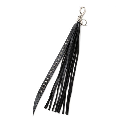 他の写真1: CALEE/STUDS & TASSEL LEATHER LONG KEY RING（BLACK）［レザーロングキーリング-25春夏］