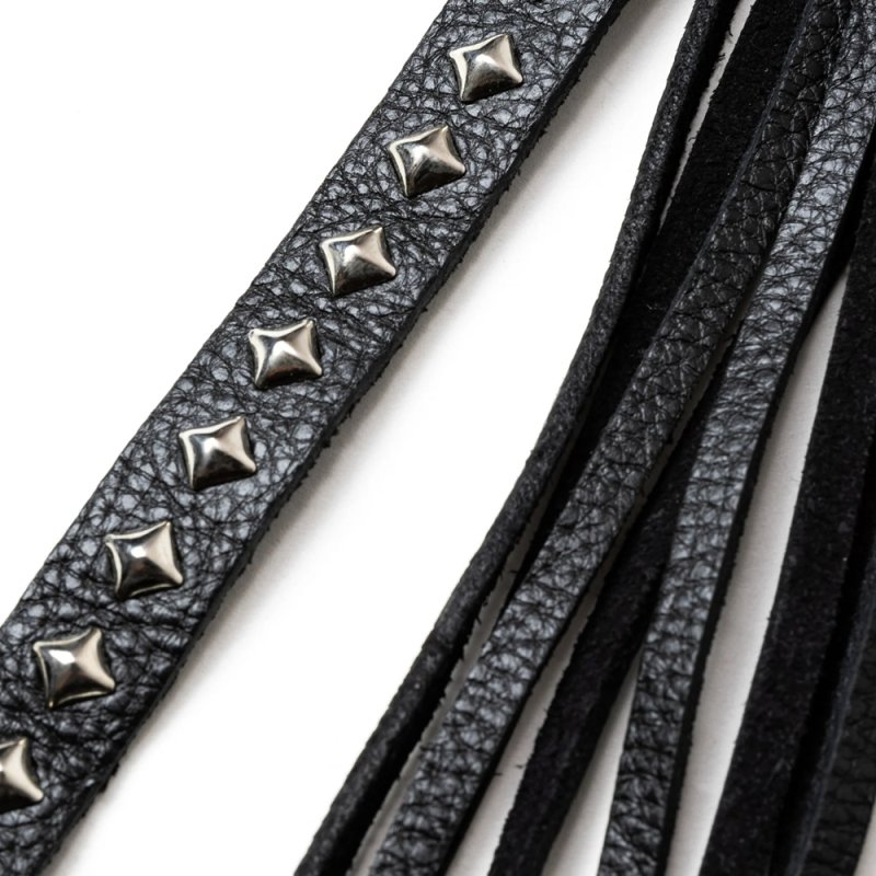 画像3: CALEE/STUDS & TASSEL LEATHER LONG KEY RING（BLACK）［レザーロングキーリング-25春夏］