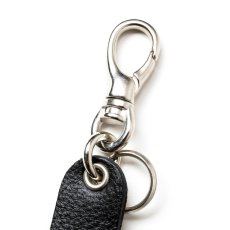 画像2: CALEE/STUDS LEATHER FLAT KEY RING（BLACK）［フラットキーリング-25春夏］ (2)