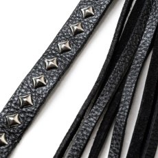 画像4: CALEE/STUDS & TASSEL LEATHER LONG KEY RING（BLACK）［レザーロングキーリング-25春夏］ (4)