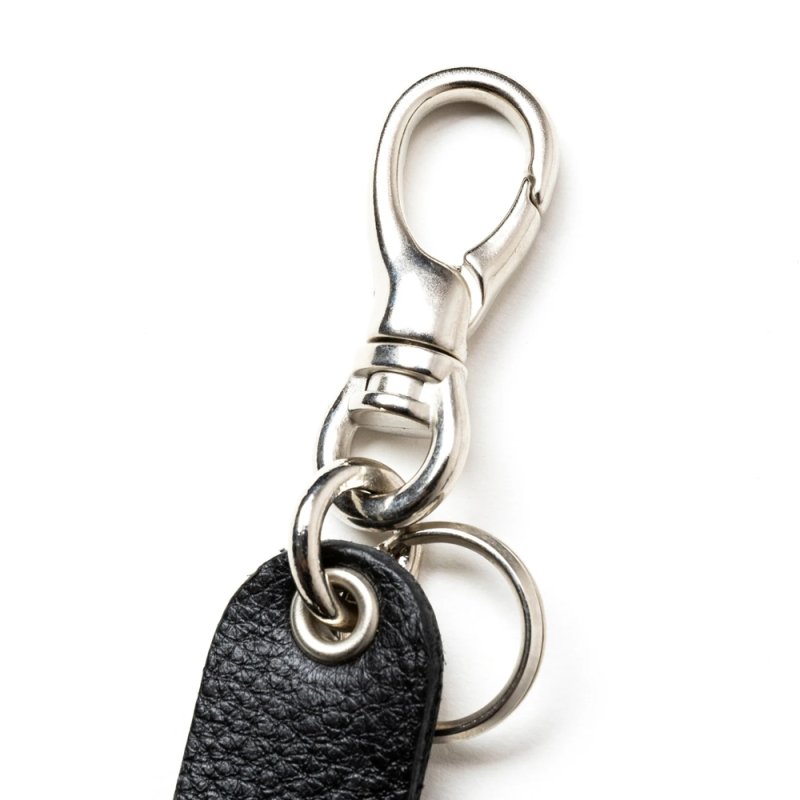 画像2: CALEE/STUDS LEATHER FLAT KEY RING（BLACK）［フラットキーリング-25春夏］