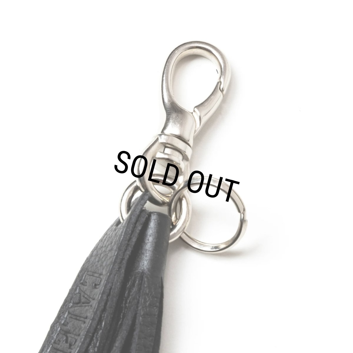 画像2: CALEE/STUDS & TASSEL LEATHER LONG KEY RING（BLACK）［レザーロングキーリング-25春夏］ (2)