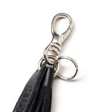 画像2: CALEE/STUDS & TASSEL LEATHER LONG KEY RING（BLACK）［レザーロングキーリング-25春夏］ (2)