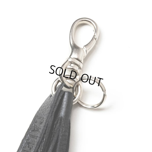 画像2: CALEE/STUDS & TASSEL LEATHER LONG KEY RING（BLACK）［レザーロングキーリング-25春夏］