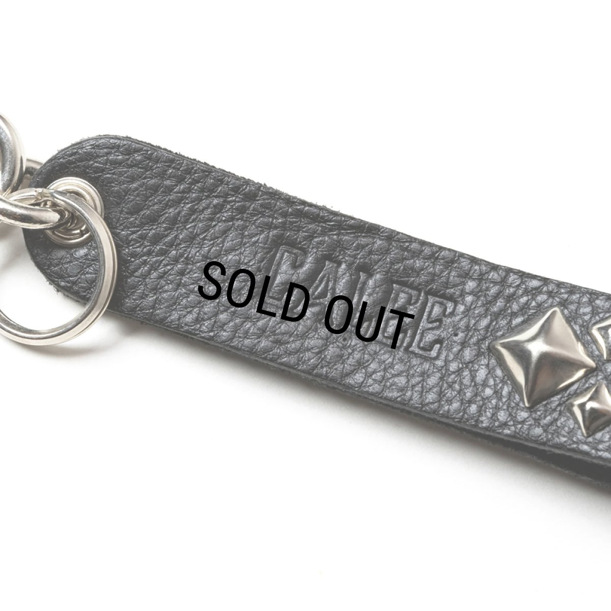 画像4: CALEE/STUDS LEATHER FLAT KEY RING（BLACK）［フラットキーリング-25春夏］ (4)