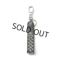 CALEE/STUDS LEATHER FLAT KEY RING（BLACK）［フラットキーリング-25春夏］