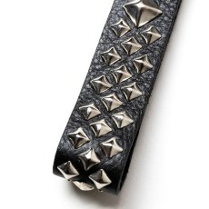 画像3: CALEE/STUDS LEATHER FLAT KEY RING（BLACK）［フラットキーリング-25春夏］ (3)