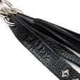 画像3: CALEE/STUDS & TASSEL LEATHER LONG KEY RING（BLACK）［レザーロングキーリング-25春夏］ (3)