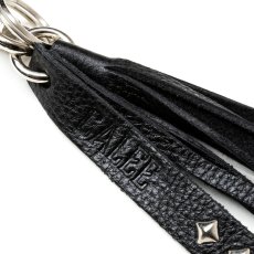 画像3: CALEE/STUDS & TASSEL LEATHER LONG KEY RING（BLACK）［レザーロングキーリング-25春夏］ (3)