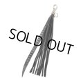 CALEE/STUDS & TASSEL LEATHER LONG KEY RING（BLACK）［レザーロングキーリング-25春夏］