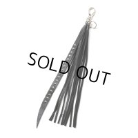 CALEE/STUDS & TASSEL LEATHER LONG KEY RING（BLACK）［レザーロングキーリング-25春夏］