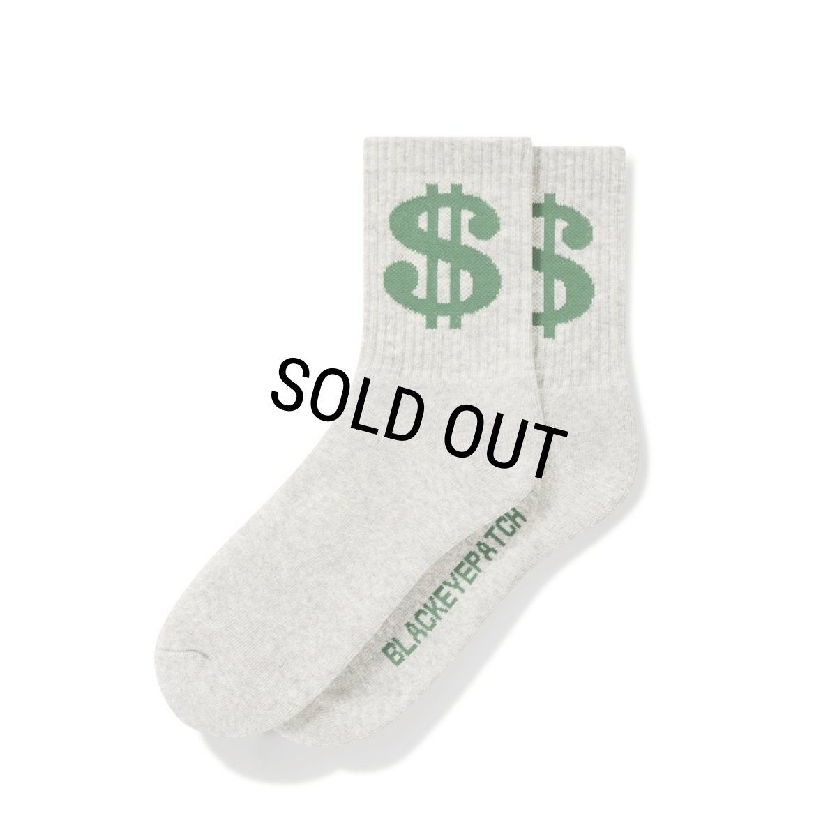 画像1: BlackEyePatch/DOLLAR SIGN SOCKS（GRAY） (1)