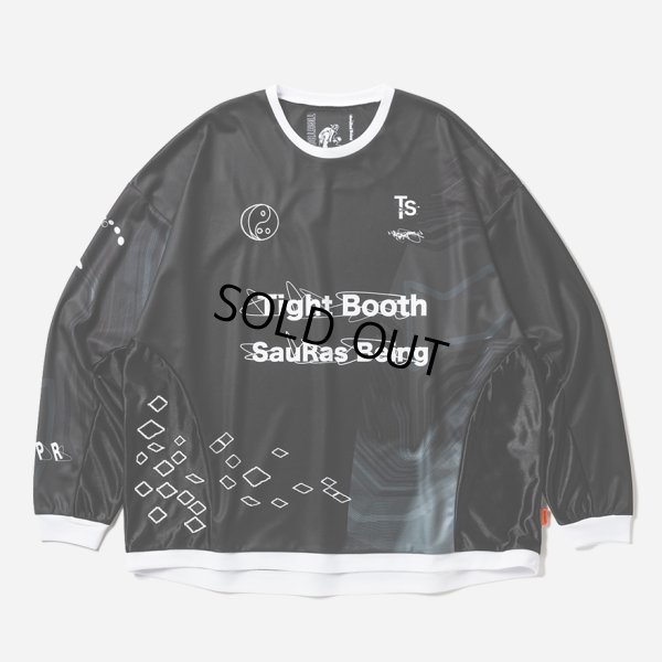 画像1: TIGHTBOOTH x SauRas Being L/S SOCCER JERSEY（Black）［サッカージャージ-25春夏］