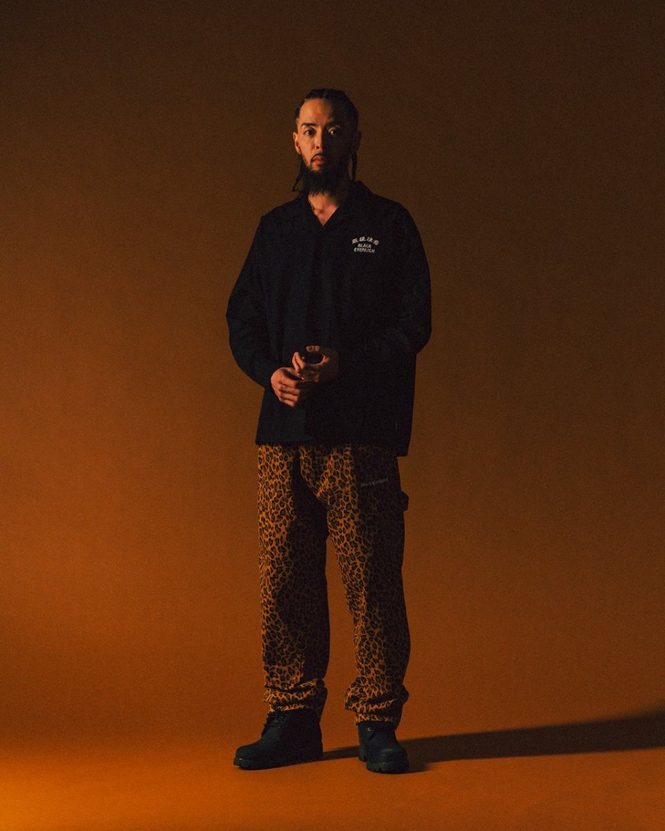 画像3: BlackEyePatch/HWC EMBROIDERED OPEN COLLARED L/S SHIRT(BLACK) (3)