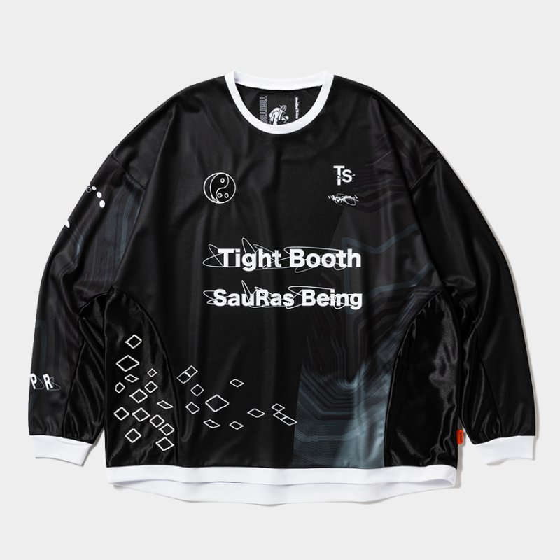 画像1: TIGHTBOOTH x SauRas Being L/S SOCCER JERSEY（Black）［サッカージャージ-25春夏］