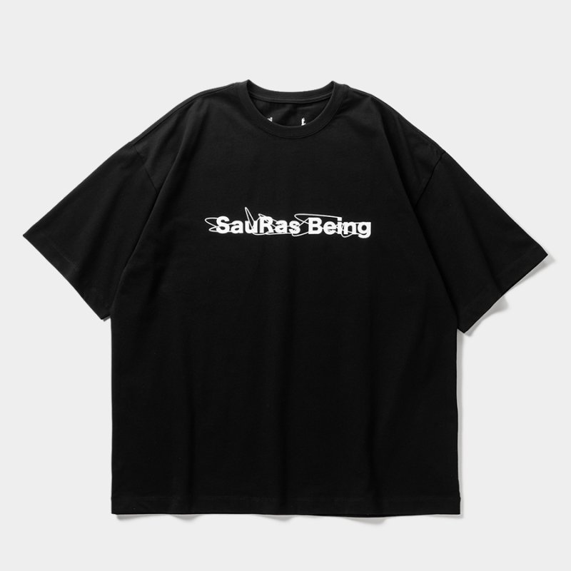 画像1: TIGHTBOOTH x SauRas Being S/S T-SHIRT（Black）［プリントT-25春夏］