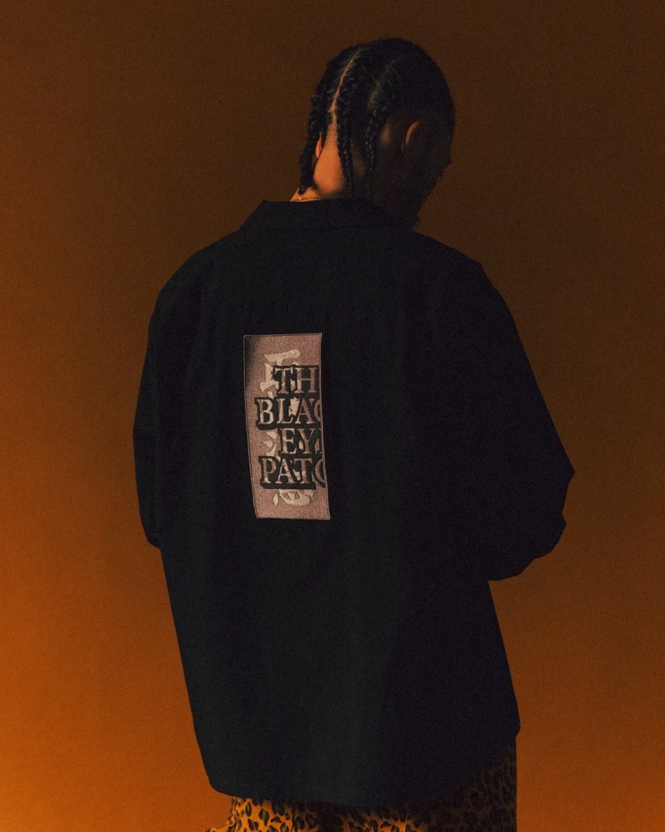 画像4: BlackEyePatch/HWC EMBROIDERED OPEN COLLARED L/S SHIRT(BLACK) (4)
