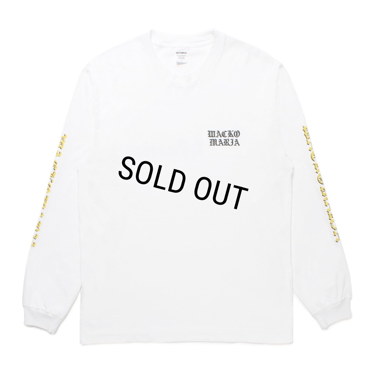 画像1: WACKO MARIA/WASHED HEAVY WEIGHT LONG SLEEVE T-SHIRT（WHITE）［刺繍+プリント長袖T-25春夏］ (1)