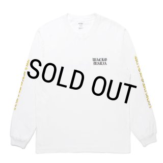 WACKO MARIA/WASHED HEAVY WEIGHT LONG SLEEVE T-SHIRT（WHITE）［刺繍