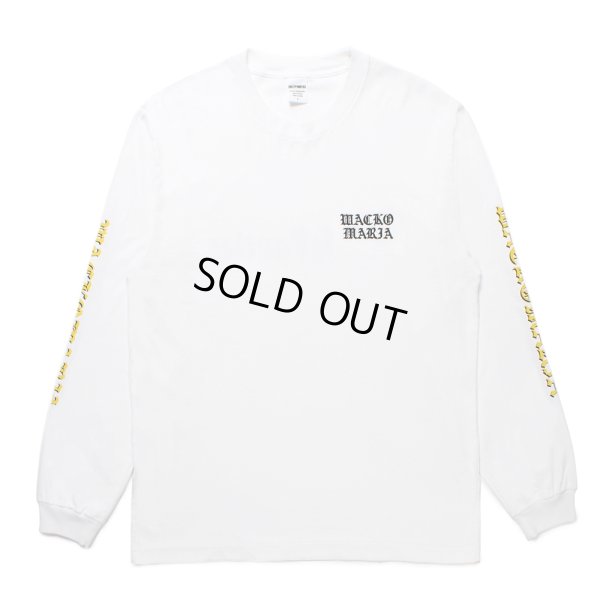 画像1: WACKO MARIA/WASHED HEAVY WEIGHT LONG SLEEVE T-SHIRT（WHITE）［刺繍+プリント長袖T-25春夏］