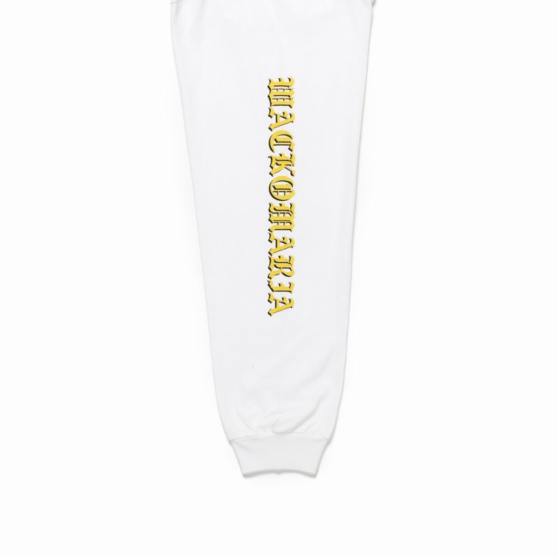 画像3: WACKO MARIA/WASHED HEAVY WEIGHT LONG SLEEVE T-SHIRT（WHITE）［刺繍+プリント長袖T-25春夏］