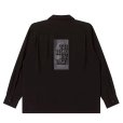画像1: BlackEyePatch/HWC EMBROIDERED OPEN COLLARED L/S SHIRT（BLACK） (1)