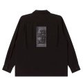 BlackEyePatch/HWC EMBROIDERED OPEN COLLARED L/S SHIRT（BLACK）