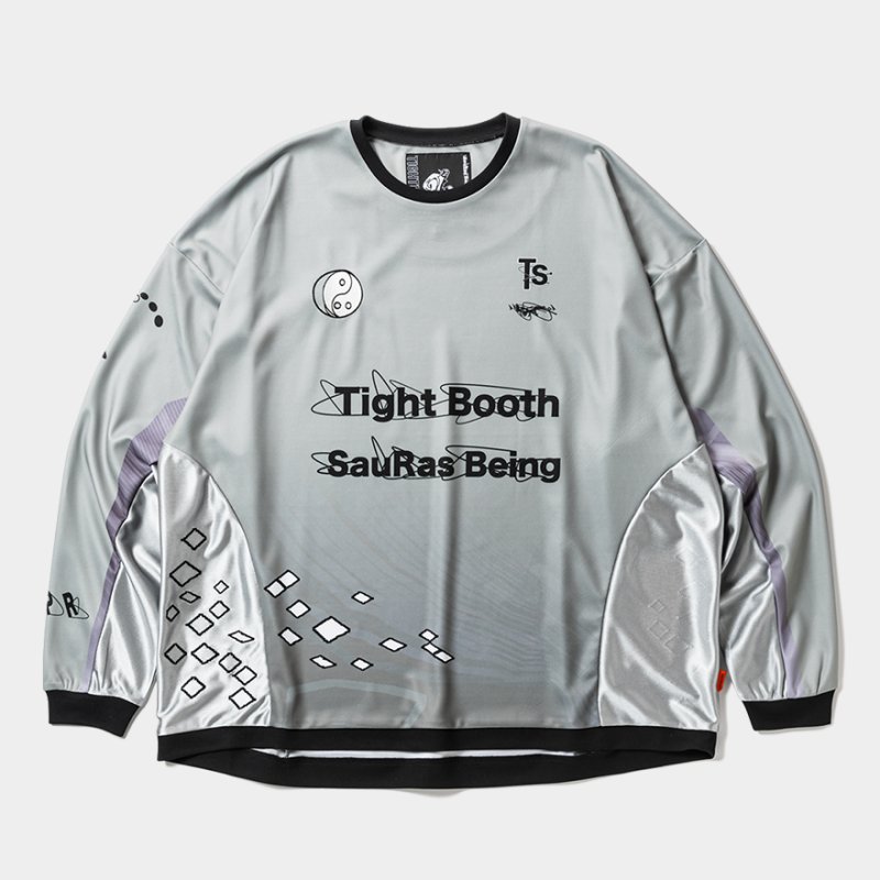 画像1: 【30％OFF】TIGHTBOOTH x SauRas Being L/S SOCCER JERSEY（Grey）［サッカージャージ-25春夏］