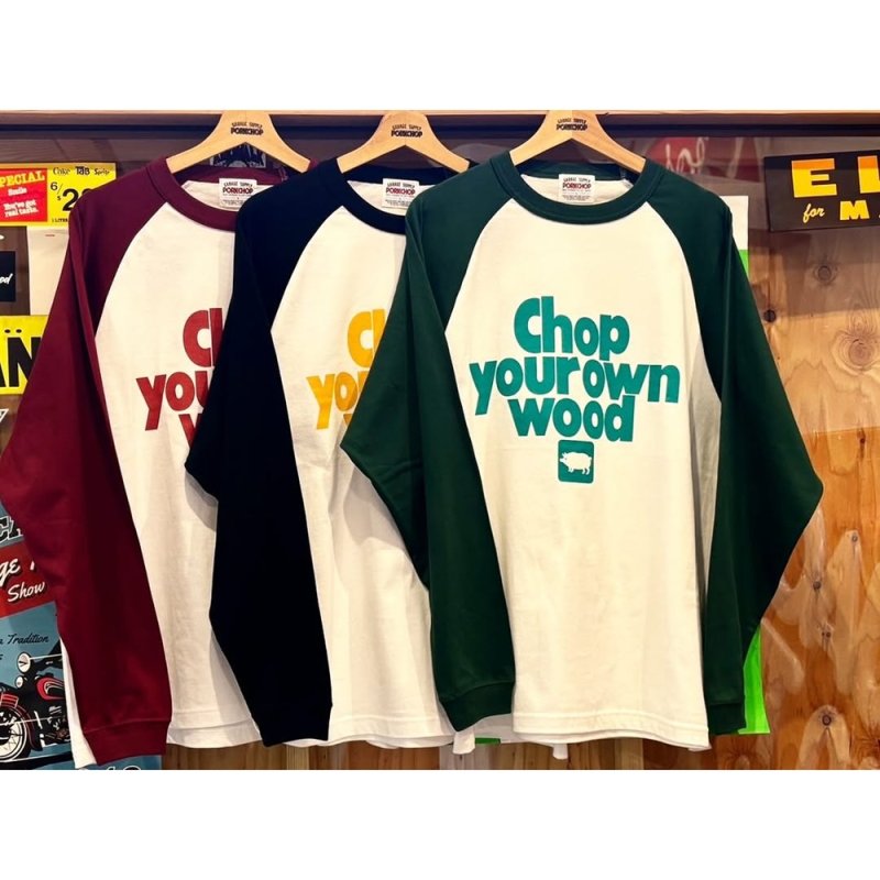 画像3: PORKCHOP/CYOW RAGLAN L/S TEE（YELLOW/BLACK）［ラグラン長袖T-25春夏］