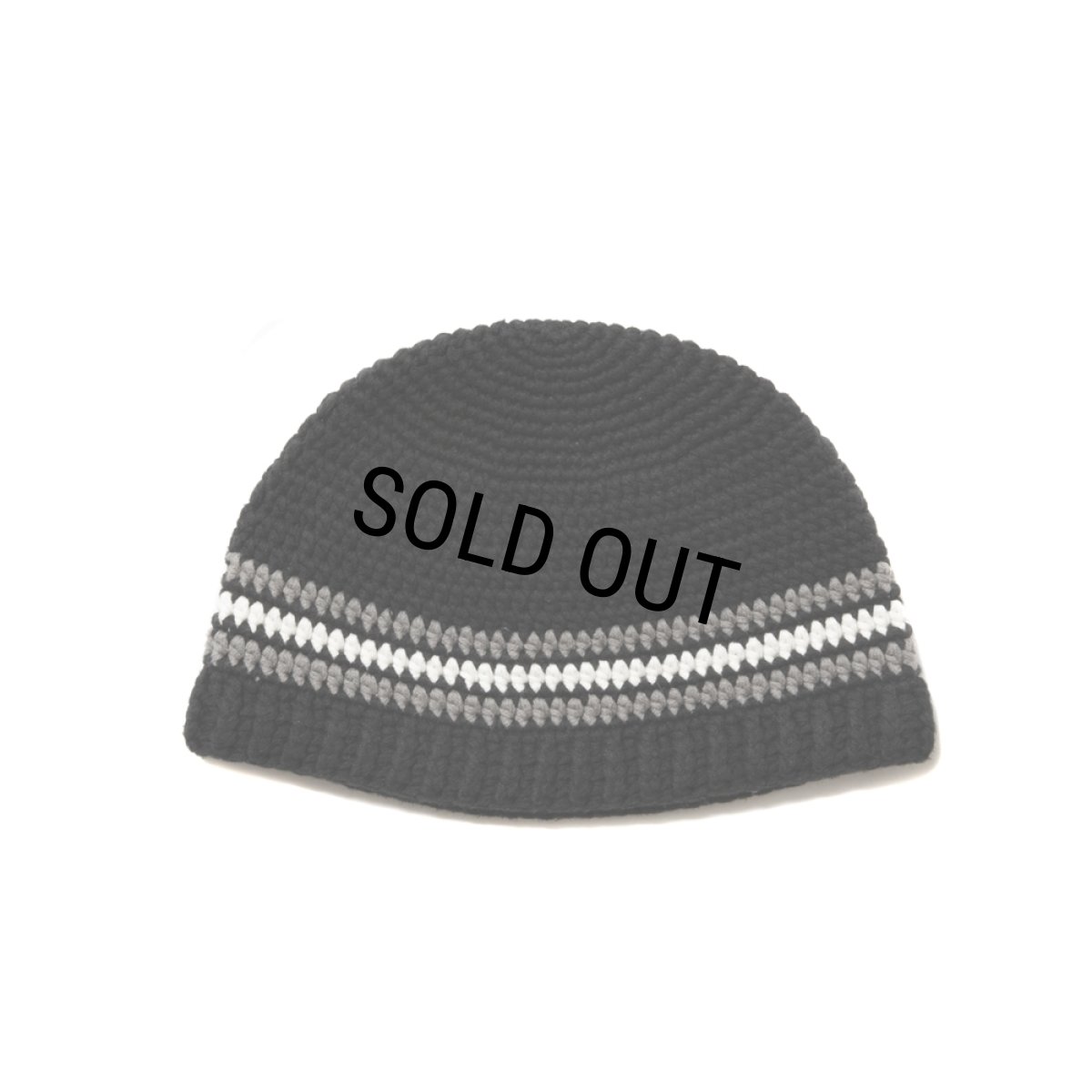 画像1: COOTIE PRODUCTIONS/Crochet Cuffless Beanie（Black Line）［カフレスビーニー-25春夏］ (1)