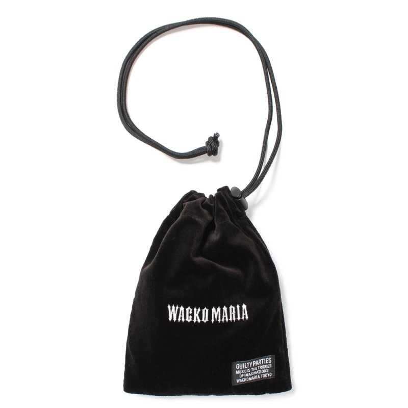 画像1: WACKO MARIA/VELOUR DRAWSTRING BAG（BLACK）［ベロアドローストリングバッグ-25春夏］