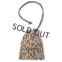 WACKO MARIA/LEOPARD VELOUR DRAWSTRING BAG（BEIGE）［レオパードベロアドローストリングバッグ-25春夏］
