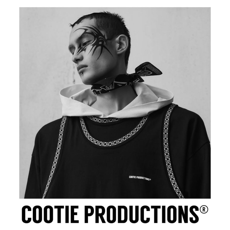 COOTIE PRODUCTIONS/Jacquard Ringer Error Fit Tank Top（Black