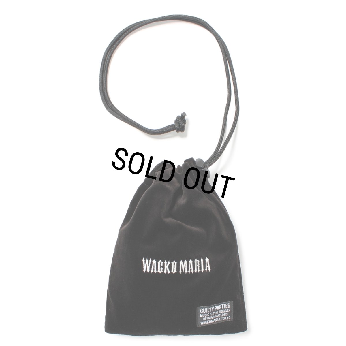 画像1: WACKO MARIA/VELOUR DRAWSTRING BAG（BLACK）［ベロアドローストリングバッグ-25春夏］ (1)