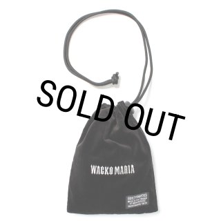 WACKO MARIA/VELOUR DRAWSTRING BAG（BLACK）［ベロアドローストリング