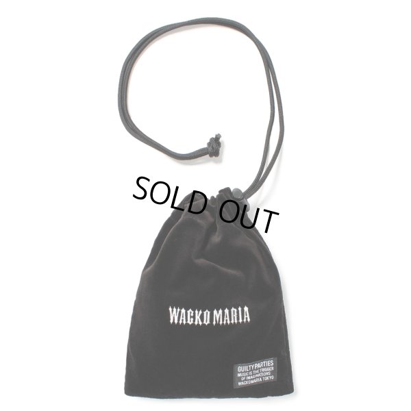 画像1: WACKO MARIA/VELOUR DRAWSTRING BAG（BLACK）［ベロアドローストリングバッグ-25春夏］