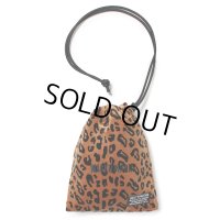 WACKO MARIA/LEOPARD VELOUR DRAWSTRING BAG（BROWN）［レオパードベロアドローストリングバッグ-25春夏］