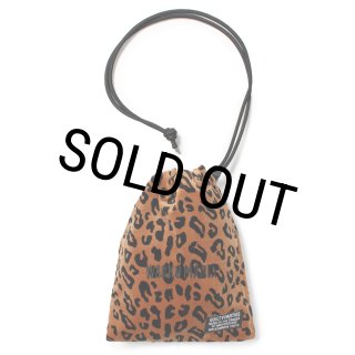 WACKO MARIA/LEOPARD VELOUR DRAWSTRING BAG（BROWN）［レオパード