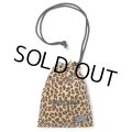 WACKO MARIA/LEOPARD VELOUR DRAWSTRING BAG（BEIGE）［レオパードベロアドローストリングバッグ-25春夏］
