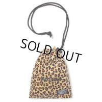 WACKO MARIA/LEOPARD VELOUR DRAWSTRING BAG（BEIGE）［レオパードベロアドローストリングバッグ-25春夏］