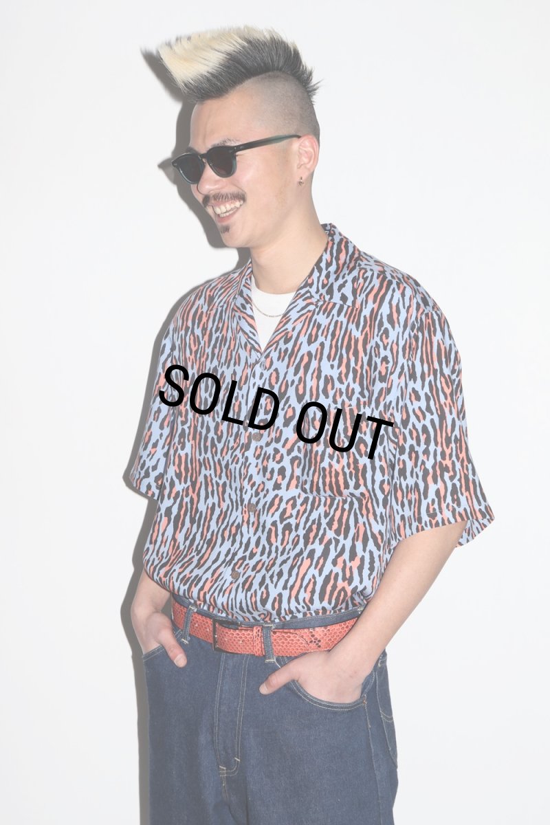 画像3: WACKO MARIA/LEOPARD HAWAIIAN SHIRT（BLUE）［レオパードハワイアンシャツ-25春夏］ (3)