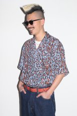 画像3: WACKO MARIA/LEOPARD HAWAIIAN SHIRT（BLUE）［レオパードハワイアンシャツ-25春夏］ (3)