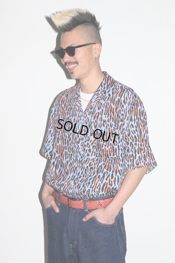 画像3: WACKO MARIA/LEOPARD HAWAIIAN SHIRT（BLUE）［レオパードハワイアンシャツ-25春夏］