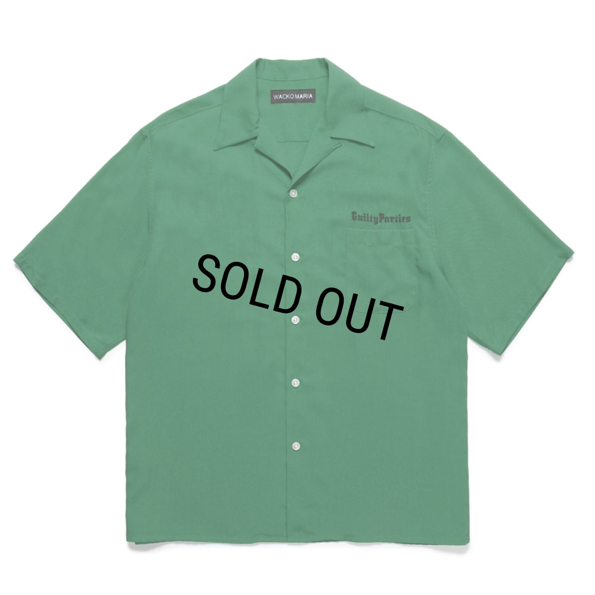 画像1: WACKO MARIA/50'S OPEN COLLAR SHIRT（GREEN）［50'Sオープンカラーシャツ-25春夏］ (1)