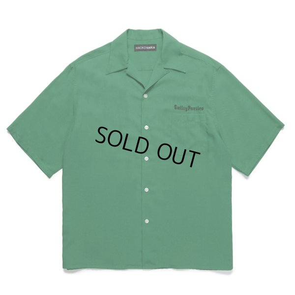 画像1: WACKO MARIA/50'S OPEN COLLAR SHIRT（GREEN）［50'Sオープンカラーシャツ-25春夏］