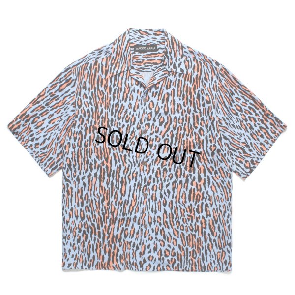 画像1: WACKO MARIA/LEOPARD HAWAIIAN SHIRT（BLUE）［レオパードハワイアンシャツ-25春夏］